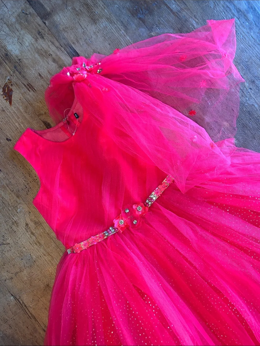 Sparkle Hot Pink Tulle Party Dress for Kids